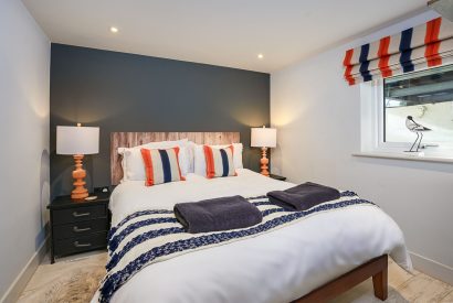 A double bedroom at Seascape Apartment, Llyn Peninsula