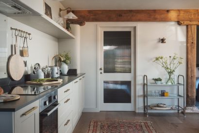 The kitchen at Redbrick Studio, Devon
