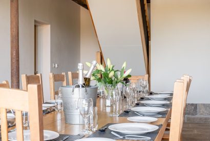 The dining  room at Meadow Barn, Yorkshire