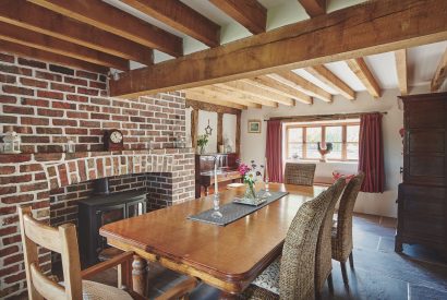 The dining room at Ridge Farmhouse, Herefordshire