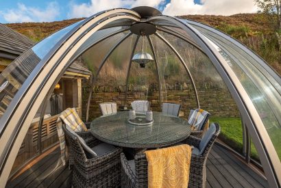 The dining dome at Bilberry Bank Cottage, Yorkshire
