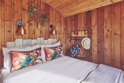 The bed at Big Sky Hideaway, Herefordshire
