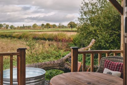 The hot tub at Big Sky Hideaway, Herefordshire