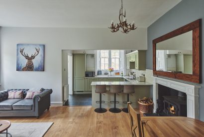 The living space at The Laundry House, Scottish Borders