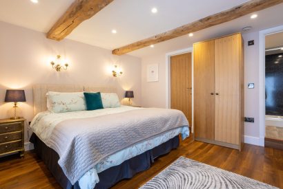A double bedroom with an ensuite at Exmoor Barn, Somerset