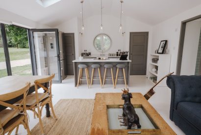 The open-plan living, dining and kitchen at Brickworks and Vines, Isle of Wight