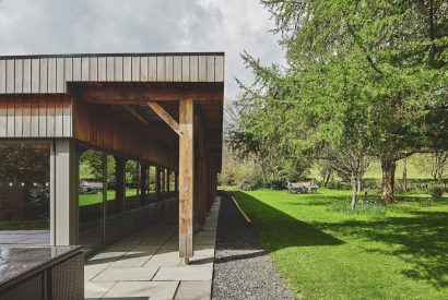 The exterior of the spa facilities at Shepherd's View, Lake District