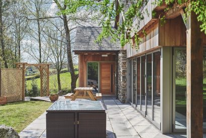 The exterior of the spa facilities at Shepherd's View, Lake District