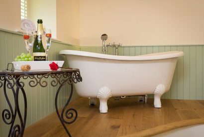 A free standing bath at Twitchers Cottage, Lake District