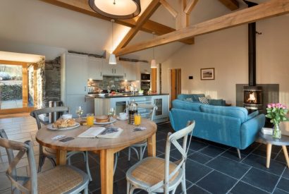 The open plan kitchen, lounge and dining room at Kirkstone, Lake District