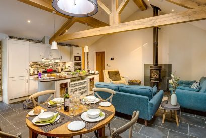 The open plan kitchen, lounge and dining room at Kirkstone, Lake District