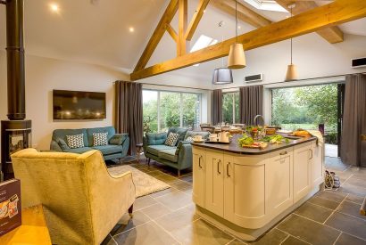 The kitchen and living room at Kirkstone, Lake District