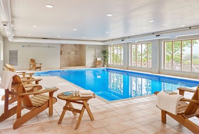 The indoor swimming pool at Serenity Retreat, Devon