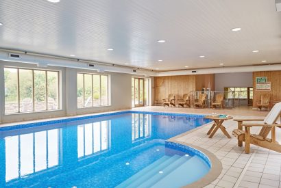 The indoor swimming pool at Georgian House, Devon