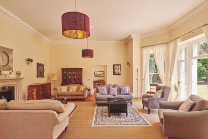 The living room at Greenham Manor, Berkshire