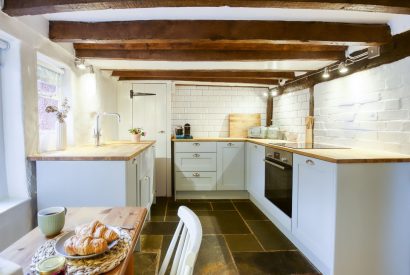 The kitchen at White Cross Cottage, Devon