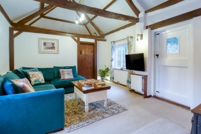 The living room at White Cross Cottage, Devon