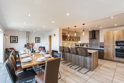The kitchen and dining room at Porthleven View, Cornwall