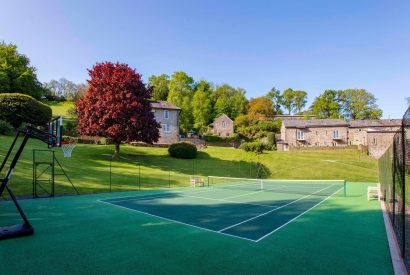 The tennis courts at Dart Cottage, Devon
