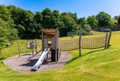 The outdoor play area at Serenity Retreat, Devon