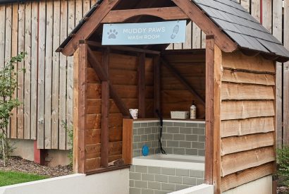The outdoor dog wash at Stable Cottage, Worcestershire 