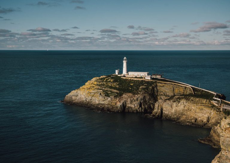South Stack Lighthouse on the Isle of Anglesey on a clear day