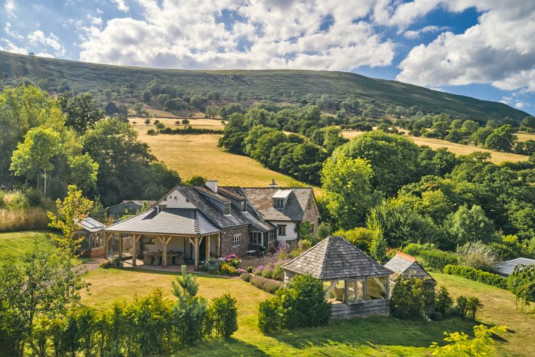 Ridge Farmhouse in Rural Herefordshire on a beautifully sunny day