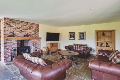 The living room at Big Barn, Welsh Borders