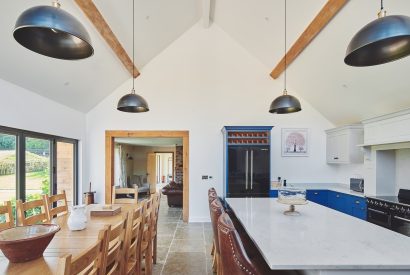 The kitchen and dining room at Big Barn, Welsh Borders