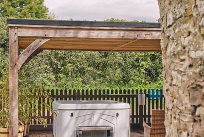 The hot tub at Victoria Lodge, Welsh Borders