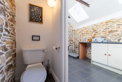The downstairs bathroom at Millook View Farmhouse, Cornwall