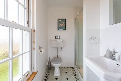 An esuite bathroom at Millook View Farmhouse, Cornwall