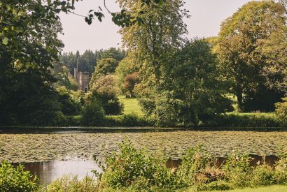 The lake overlooking the estate grounds at Big Barn, Welsh Borders