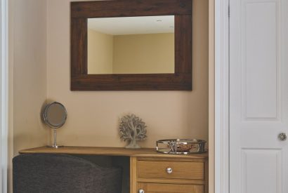A dressing table in one of the bedrooms at Sharnbrook Retreat, Bedfordshire