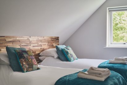Two single beds at Sharnbrook Retreat, Bedfordshire