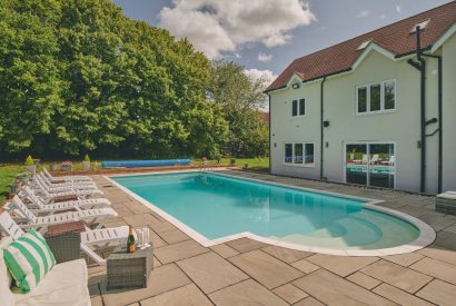 The swimming pool at Sharnbrook Retreat, Bedfordshire