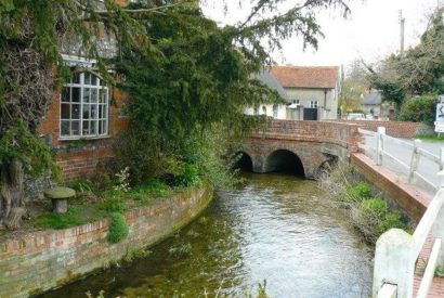 The village with a river running through near to Brightwaters Stables, Hampshire
