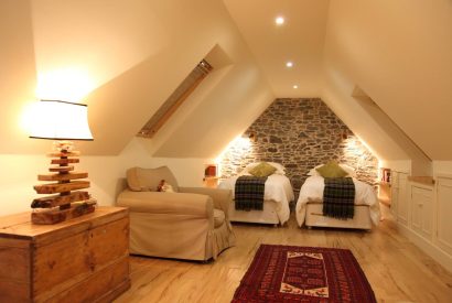 A twin bedroom at Winnow Mill, Scottish Borders