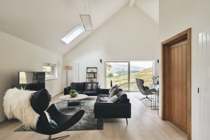 The living room at Munro Cabin, Loch Lomond
