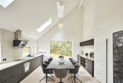 The kitchen and dining room at Stag Cabin, Loch Lomond