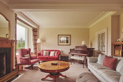 The living room at Glenshee House, Perthshire