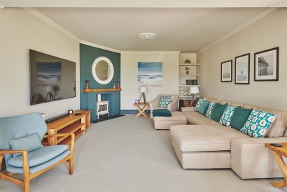 The living room at Beach Manor, West Sussex