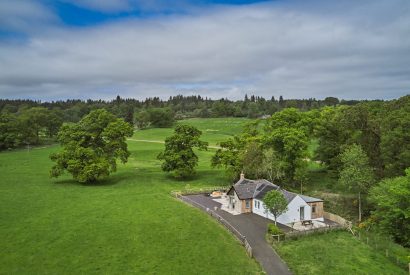 The exterior and countryside surrounding at Bonnie Brae, Scottish Borders