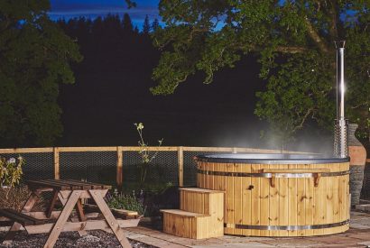 The hot tub at Bonnie Brae, Scottish Borders
