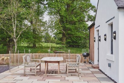 The outdoor dining area at Bonnie Brae, Scottish Borders