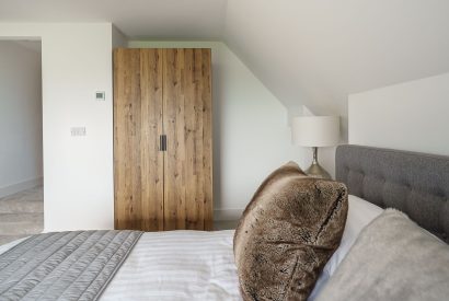 A double bedroom at Groeslon, Anglesey