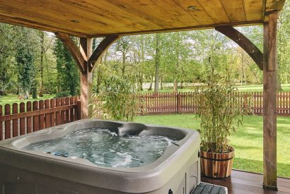 The hot tub at Albert Lodge, Welsh Borders