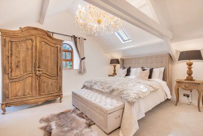A king-size bedroom at Rose Walls, Lake District 