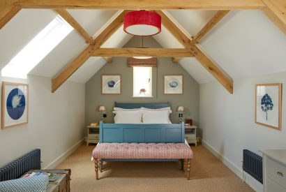 The bedroom at Haymaker Barn, Cotswolds
