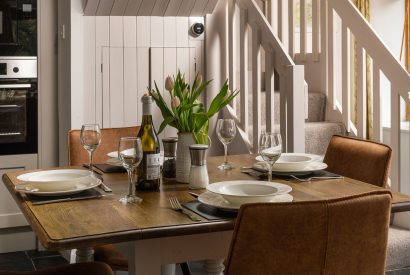 The dining table at Turnstone Cottage, Devon